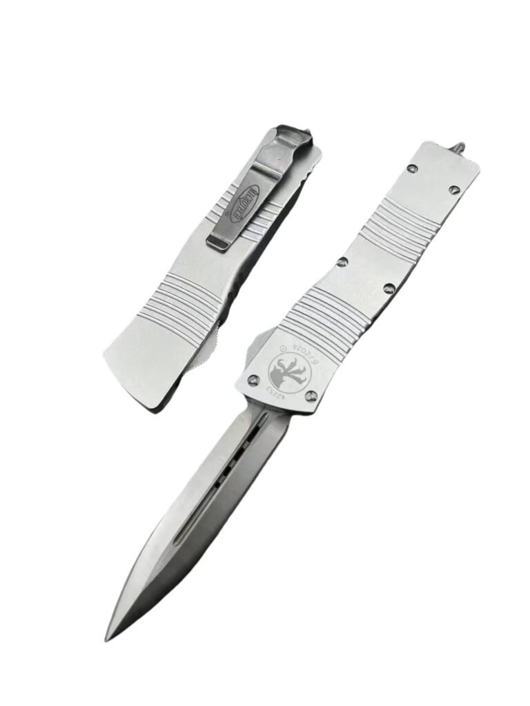 Navaja automatica Microtech Dragon Navaja OTF Mango plateado