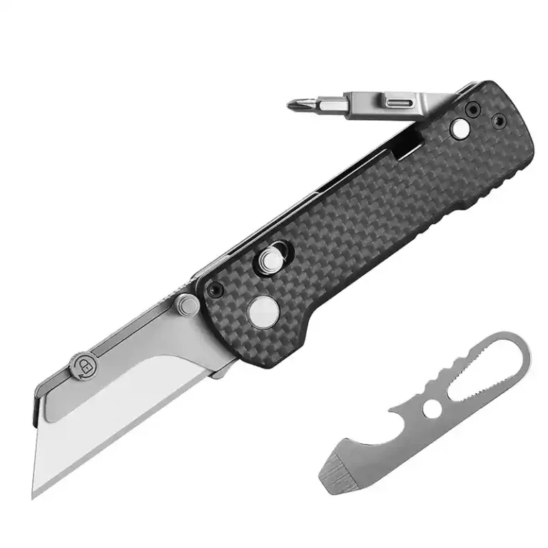 Navaja plegable Oknife U1 de fibra de carbono con eje de dona y bloqueo universal, navaja de bolsillo Olight