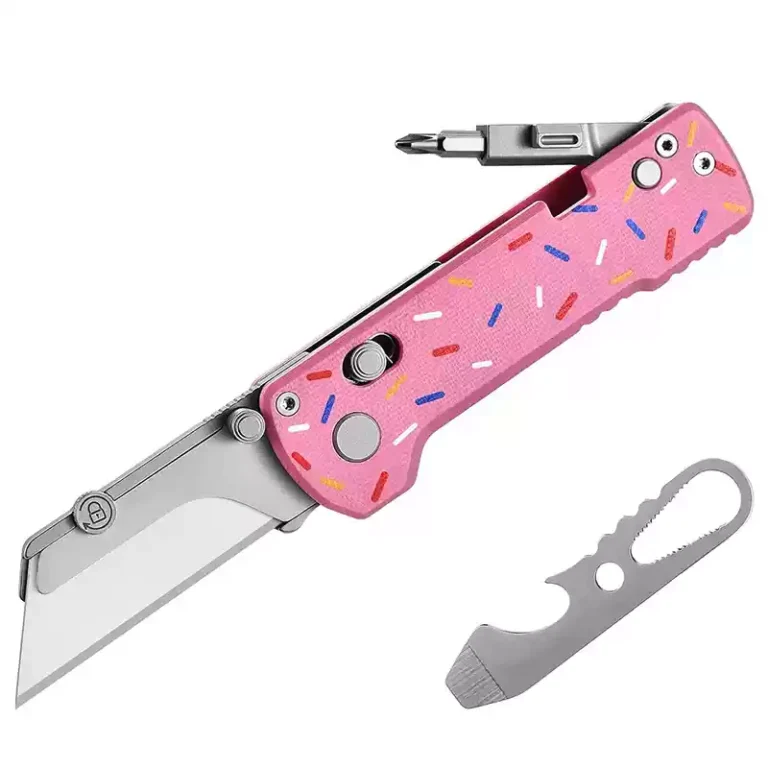 Navaja plegable Oknife U1 de fibra de carbono con eje de dona y bloqueo universal, navaja de bolsillo Olight
