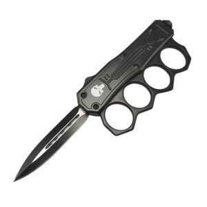Cuchillo de nudillos OTF con calavera de Punisher