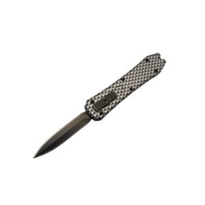 Navaja automatica de bolsillo de 3,25 pulgadas, mini navaja automatica, de fibra de carbono.