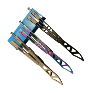 Herramienta de práctica de cuchillo de mariposa, herramienta para exteriores de acero inoxidable, JL-64 sin afilar