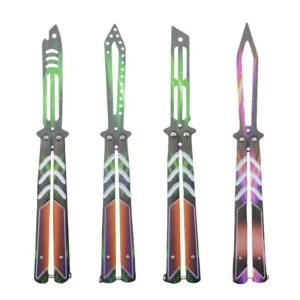 Cuchillo plegable de práctica de mariposa sin afilar, cuchillo de mariposa CSgo para exteriores