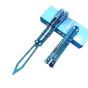 Herramienta de práctica de cuchillo oscilante de mariposa, herramienta para exteriores de acero inoxidable sin afilar