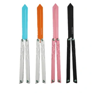 Cuchillo de entrenamiento de pez espada, cuchillo plegable de mariposa, cuchillo oscilante de práctica sin afilar, cuchillo de mariposa Serie 7